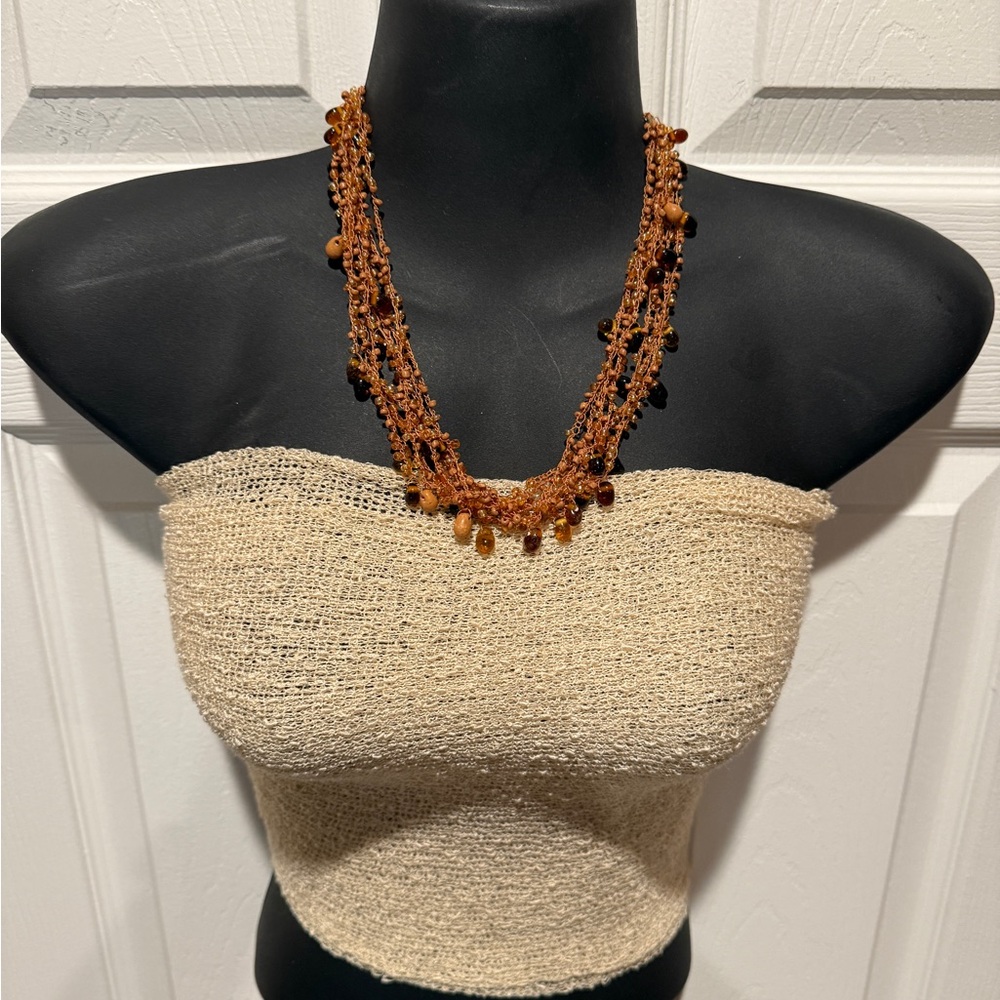 Elegant Brown Beaded Necklace